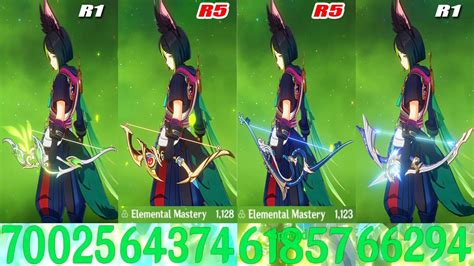 Tighnari F2P Bow Ibis Piercer R5 Vs Stringless R5 Vs Amos R1 Vs Hunter