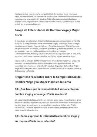 Compatibilidad Sexual Entre El Hombre Virgo Y La Mujer Piscis Docx