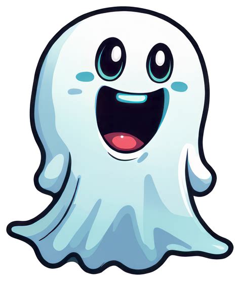 Cute Halloween Ghost Sticker Design Png