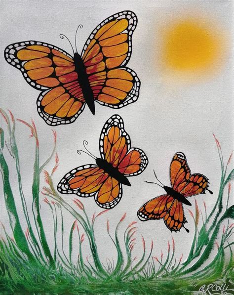 Butterfly Meadow Spray Art Painting By Gary R Collins Art Painting