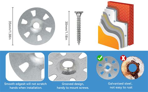 Foam Board Fasteners Plaster Washers Fastener Kit Board Hardware Set Galvanized Steel Washers