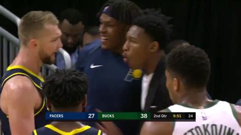 Domantas Sabonis with the poster dunk while Pacers announcer Quinn ...