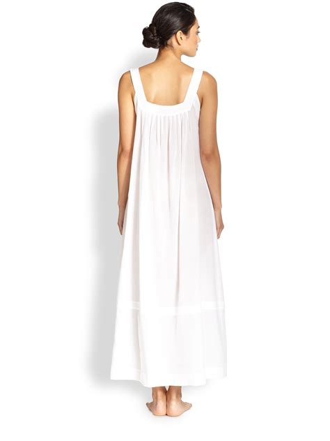 Lyst Donna Karan Cotton Batiste Long Gown In White