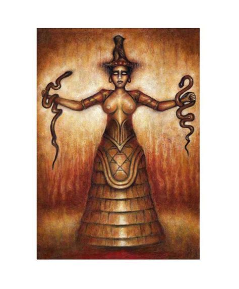 Minoan Serpent Goddess 9unframedgiclee Art Print on Hahnemühle Photo