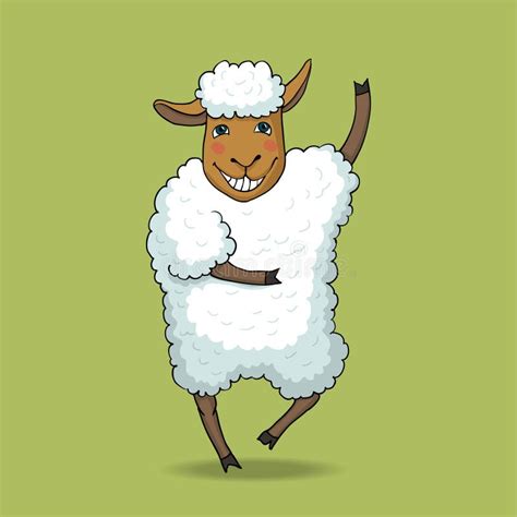 Joyful Dancing Sheep Stock Vector - Image: 48883787