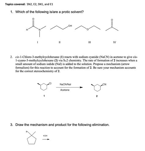 Solved Which Of The Following Is Are A Protic Solvent Chegg