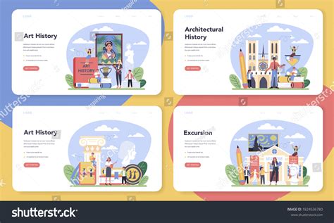 History Of Art School Education Web Banner Or Royalty Free Stock