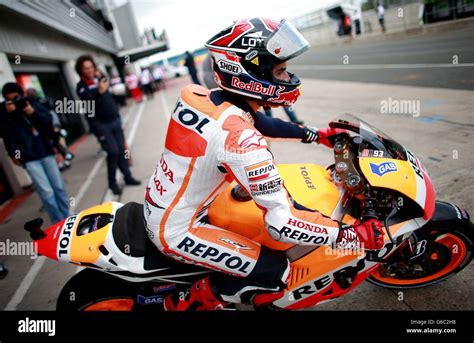 Repsol Honda S Marc Marquez During A Practice Session At Silverstone