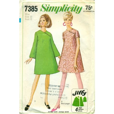 Simple to Sew Dress Pattern Simplicity 60s - Angel Elegance Vintage