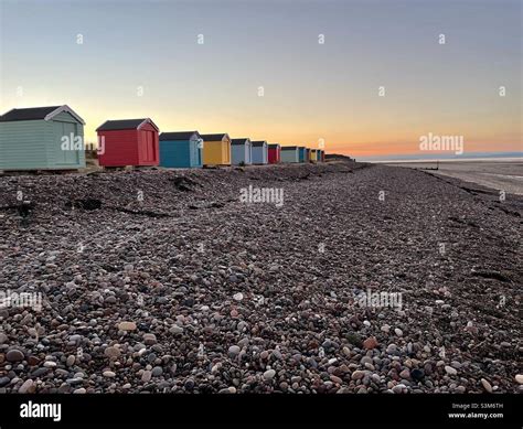 Findhorn Beach Huts Stock Photo Alamy