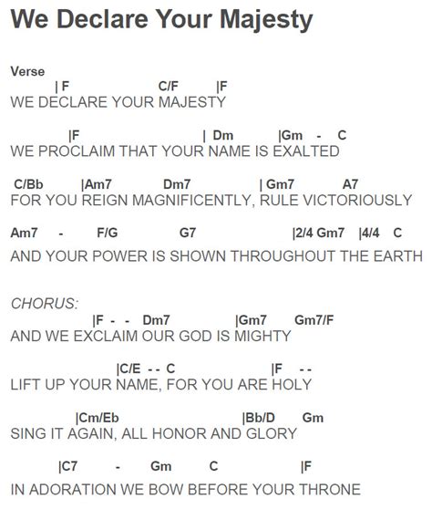 Ripple Thoughts: We Declare Your Majesty guitar chord