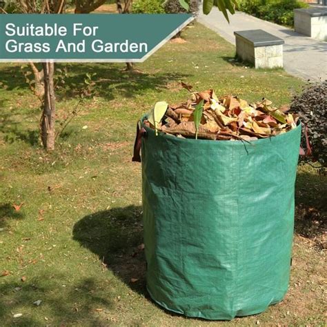 3X Sacs à Déchets de Jardin Avec Poignées 272L Haute Capacité et