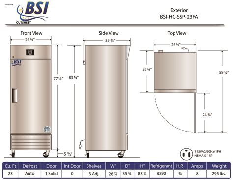 Bsi Silver Series Stainless Steel Auto Defrost Freezer 23 Cu Ft