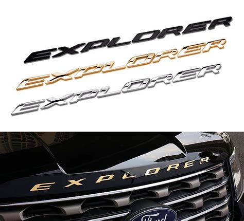 3D Metal Letters Chrome Car Auto Front Hood Chrome For Explorer 2012