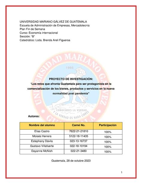 Econom A Internacional Trabajo Final Universidad Mariano G Lvez De