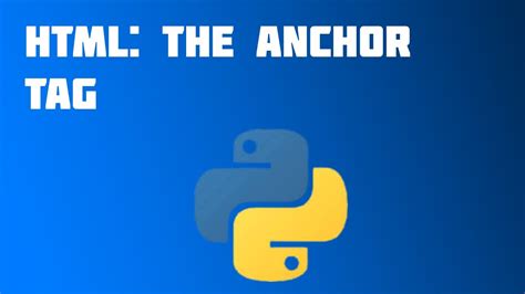 Html Basics The Anchor Tag Youtube