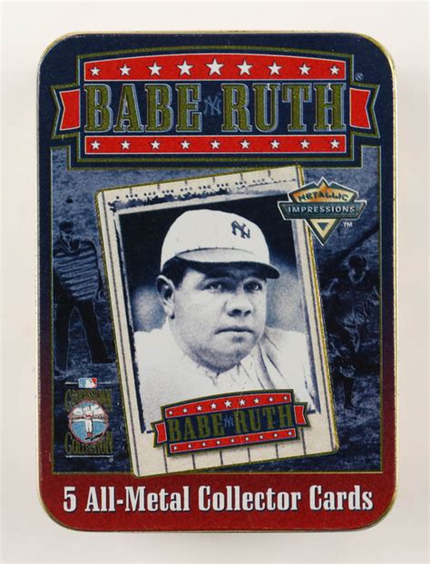 Complete Set Of 5 Babe Ruth Metallic Impressions Embossed Metal