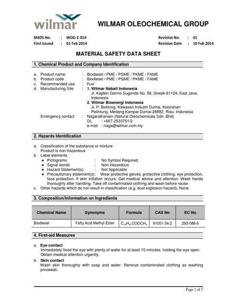 Msds Fame Pdf Pdf Personal Protective Equipment Toxicity