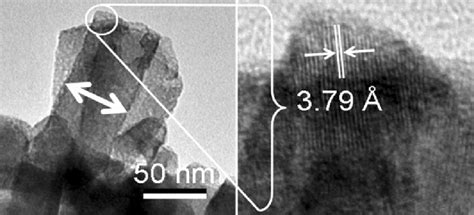 A Tem Image Of Deposited Wo 3 Thin Film B Lattice Fringes Of The