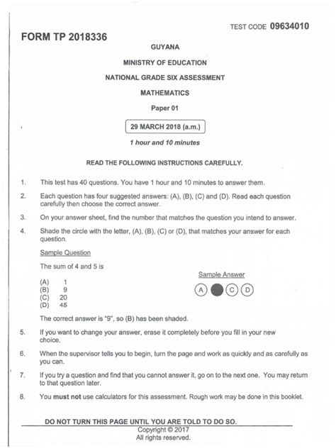 National Grade 6 Assessment 2018 Mathematics Paper 1 Pdf Triangle