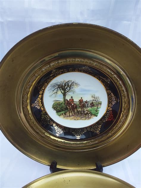 Vintage Regency Bone China England Brass Wall Pictures 2 Etsy