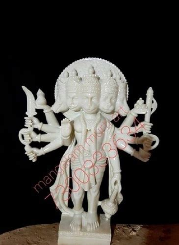 Durable Panchmukhi Hanuman Pure White Marble Statue At Best Price In