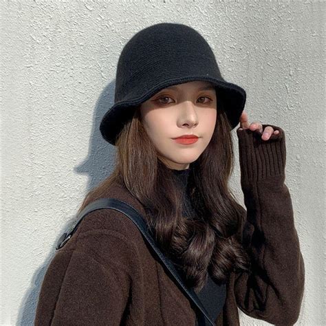 Buy Winter Foldable Warm Wool Casual Sun Cap Fisherman Cap Bucket Hat