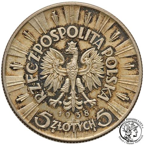 Polska II RP 5 złotych 1938 Piłsudski st 3 archiwum niemczyk pl