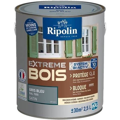 Peinture Bois Ultra Couvrante Satin Gris Bleu L Ripolin Cdiscount