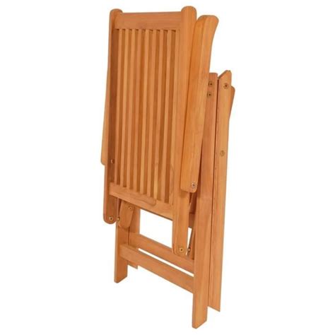 Atyhao Chaises Inclinables De Jardin Pcs Bois De Teck Solide