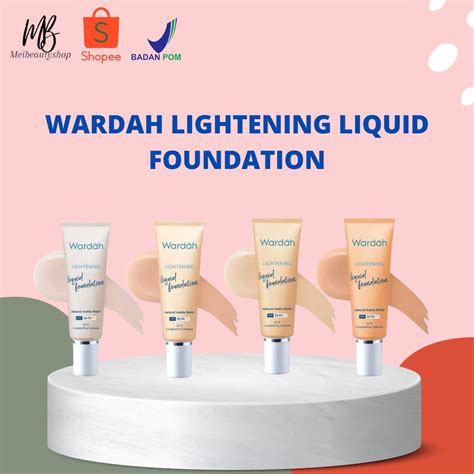 Jual Wardah Lightening Liquid Foundation Alas Bedak Mencerahkan Dan