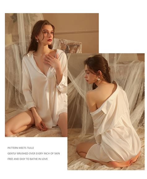 China Wholesale Women S Sleepwear Lady S Solid Satin Nightgown Home