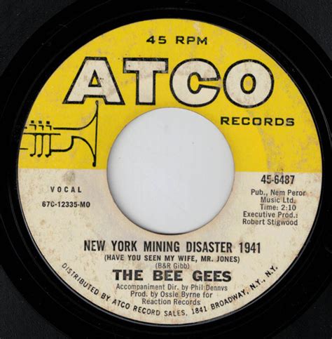 The Bee Gees New York Mining Disaster 1941 1967 Monarch Pressing