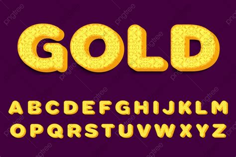 Alphabet 3d Letters Vector Art PNG, Luxury 3d Gold Alphabet Letters ...