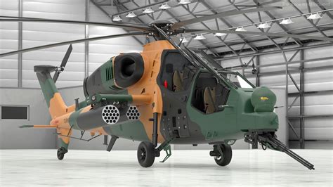 T129 ATAK Green Helicopter Rigged 3D Model $199 - .max - Free3D