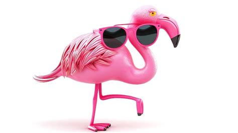 Premium Photo 3d Rendering Of A Pink Flamingo Wearing Sunglasses The