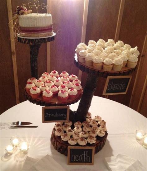 4 Tier Large Rustic Wood Cupcake Stand Wedding Cupcake Stand Wooden