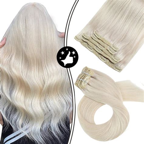 Amazon Moresoo Blonde Human Hair Clip In Extensions Inch Full