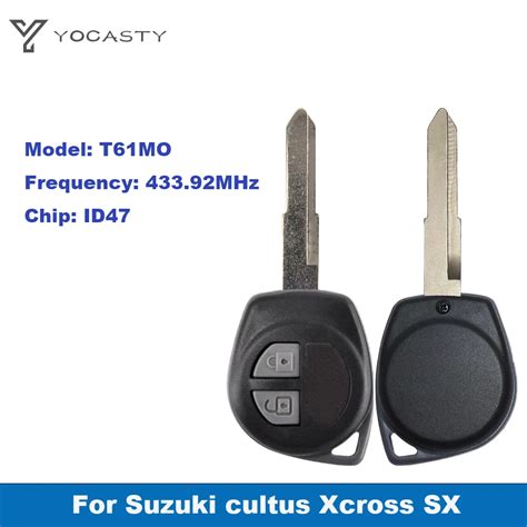 YOCASTY 2 Button 433 92MHz ID47 Chip PCF7961X Remote Control Key Fob