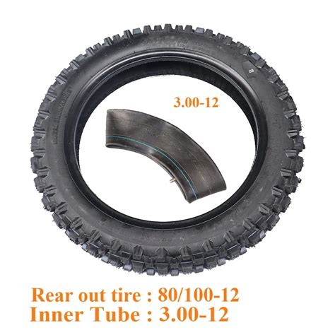 Off Road Tire 80 100 12 With Inner Tube 3 00 12 For Dirt Pit Bike