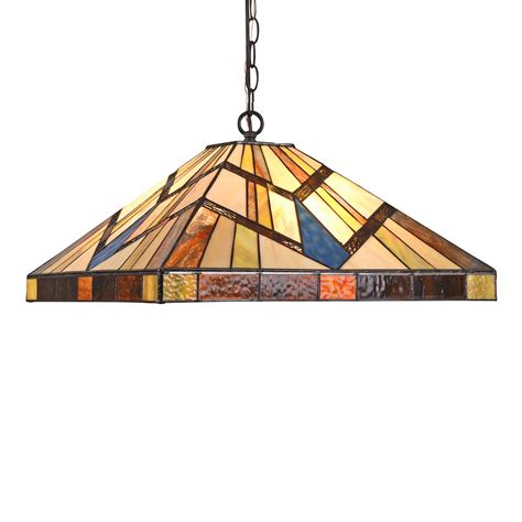 Buy Capulina Tiffany Pendant Light 2 Light 18 Stained Glass Shade