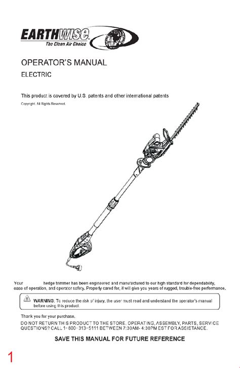 Earthwise Pht10118 Trimmer Operator S Manual Pdf View Download