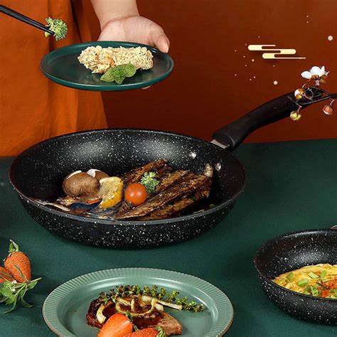 Nonstick Frying Pans Skillets Cooking Pots Omelets Steak Pancake Cookware Flat Bottom Pans