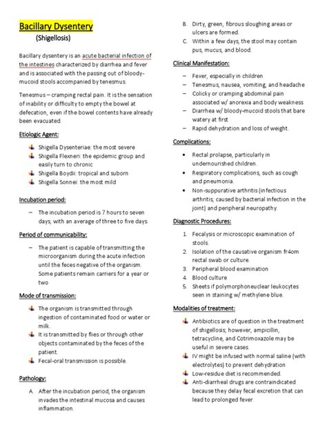 Bacillary Dysentery: Etiology, Clinical Manifestations, Diagnosis, Treatment, Nursing Management ...