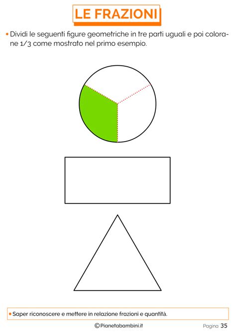 Frazionare Esercizi Semplici Per Spiegare Le Frazioni PianetaBambini It