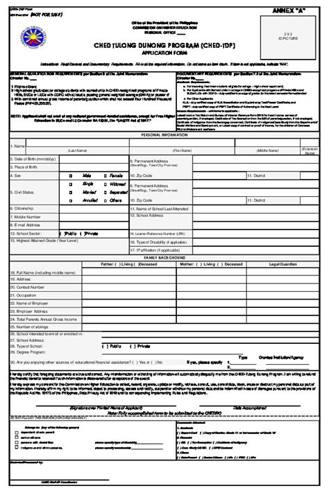 Ched Tdp Application Form Pdf Pdfcoffee