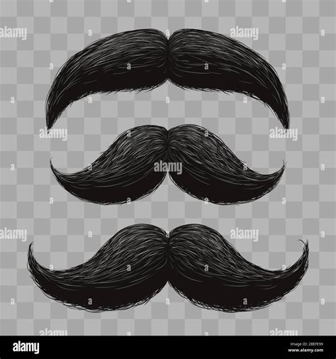 Bigotes Divertidos De Estilo Retro Aislados Sobre Fondo Transparente