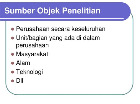 Ppt Menentukan Objek Penelitian Powerpoint Presentation Free