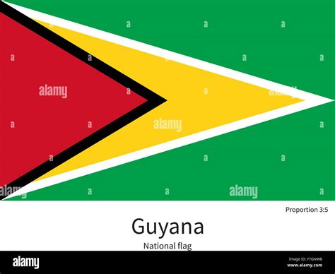 National flag of Guyana with correct proportions, element, colors Stock ...