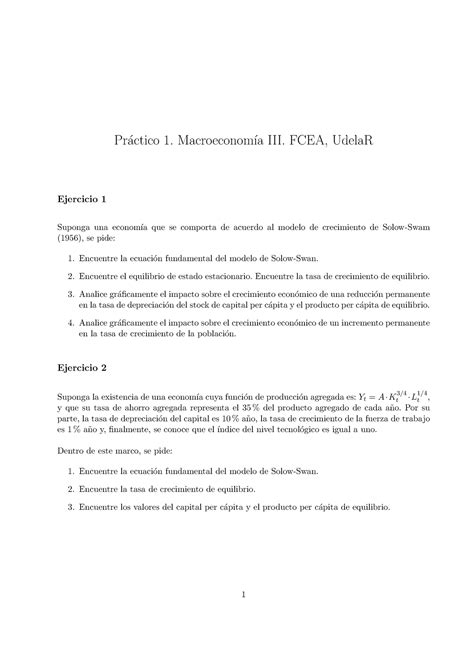 Pr Ctico Mml Pr Actico Macroeconom A Iii Fcea Udelar